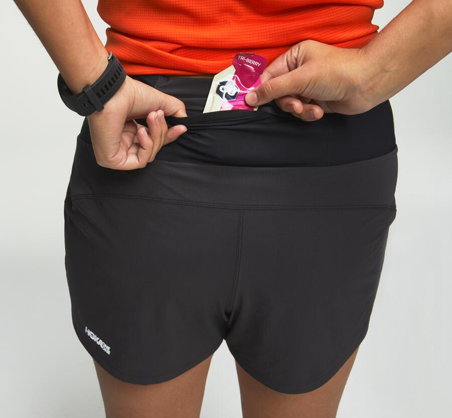 Hoka One One Shorts Womens Black - Performance - 38601BCUD